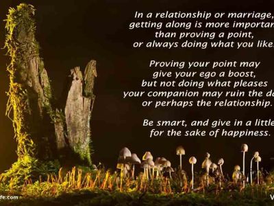 Give in for happiness