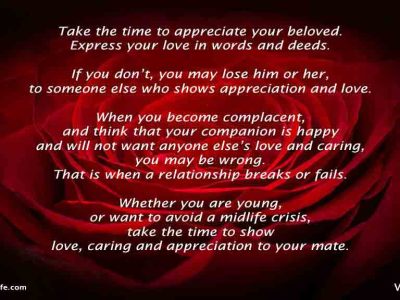Take time to appreciate