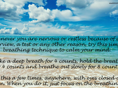 A simple way to calm yourself