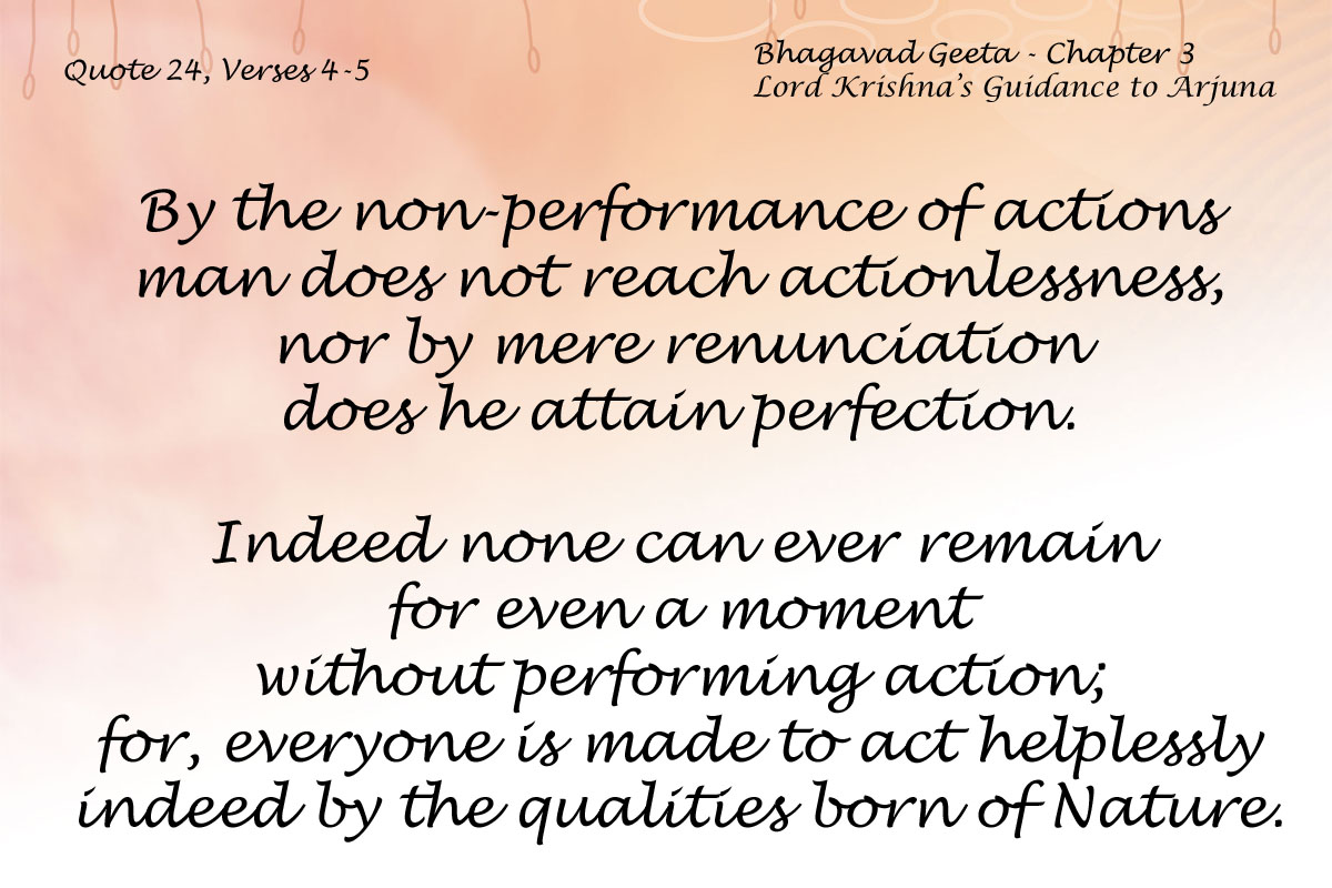 Bhagavad Geeta Chapter 3 Verses 4-5